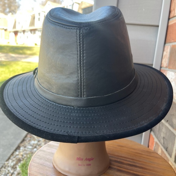 Mens hard leather hat - Picture 3 of 5